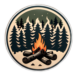 camping fire woods SVG PNG design with clean design elements