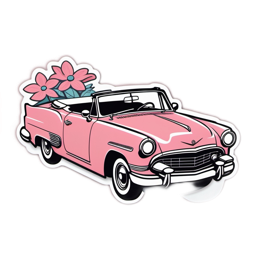 car flowers SVG PNG design with clean design elements, pink floral elements
