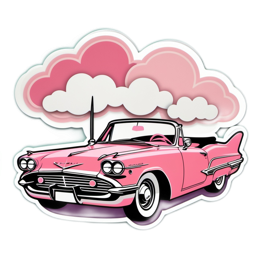pink car clouds SVG PNG design with clean design elements