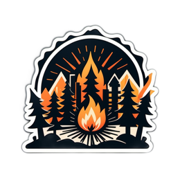 forest fire camping SVG PNG design with clean design elements