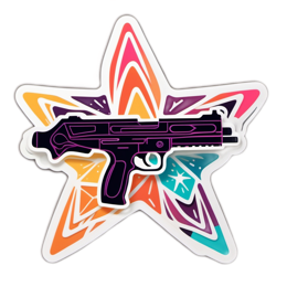 gun star colorful SVG PNG design