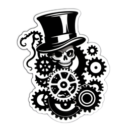 skull steampunk SVG PNG design with clean design elements