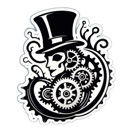 skull gear SVG PNG design with clean design elements