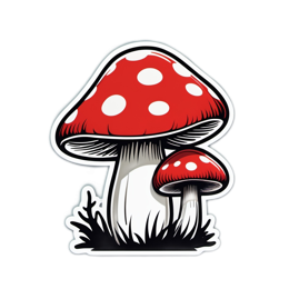 fungi red mushrooms SVG PNG design with clean design elements