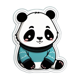 cute panda sticker SVG PNG design with clean design elements