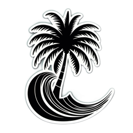 palm wave SVG PNG design with clean design elements