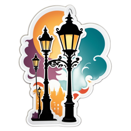 streetlights colorful SVG PNG design