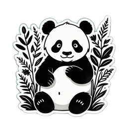 panda wildlife SVG PNG design with clean design elements