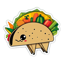 taco cartoon vegetables SVG PNG design with clean design elements
