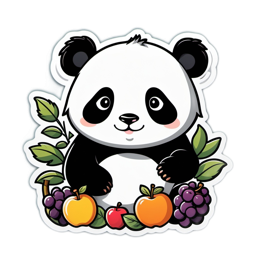 panda fruits SVG PNG design with clean design elements