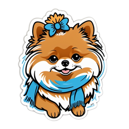 cute pomeranian sticker SVG PNG design with clean design elements
