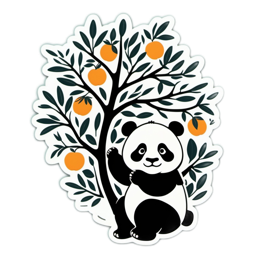 panda orange tree SVG PNG design
