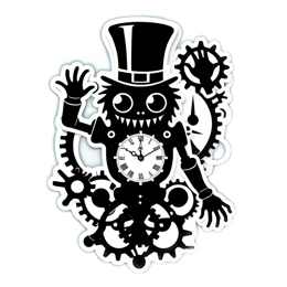 fantasy character clock SVG PNG design with clean design elements