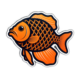 fish orange SVG PNG design with clean design elements