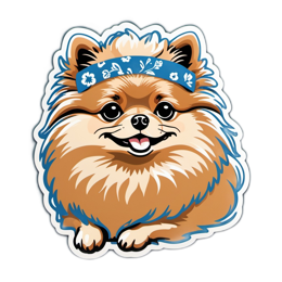 pet sticker pomeranian SVG PNG design with clean design elements