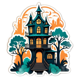 halloween spookyhouse SVG PNG design with clean design elements