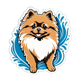 pomeranian sticker SVG PNG design with clean design elements