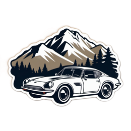 automobile mountains SVG PNG design with clean design elements