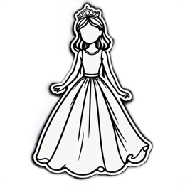 princess dress SVG PNG design with clean design elements