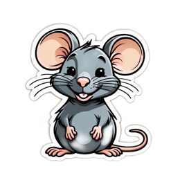 mouse cartoon SVG PNG design with clean design elements