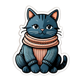 cute cat sweater SVG PNG design with clean design elements