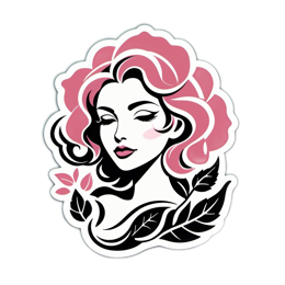 beautiful floral SVG PNG design with clean design elements, black and pink floral elements
