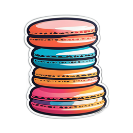 macarons colorful SVG PNG design with clean design elements