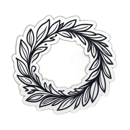 work leaves wreath SVG PNG design with clean design elements, black and white floral elements