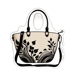 bag flower SVG PNG design with black floral elements
