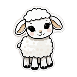 sticker cute lamb SVG PNG design with clean design elements