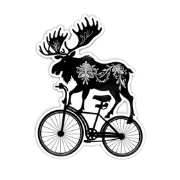 bicycle moose SVG PNG design with clean design elements
