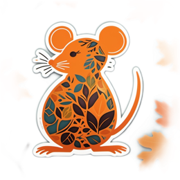 fall mouse leaves SVG PNG design with clean design elements