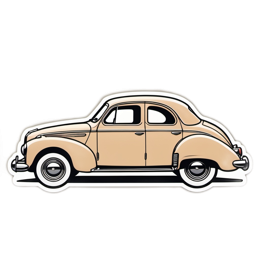 sticker vintage car SVG PNG design with clean design elements