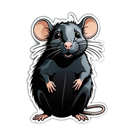 rat cartoon SVG PNG design with clean design elements