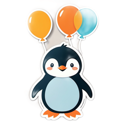 penguine balloons SVG PNG design