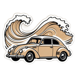 car wave sticker SVG PNG design with clean design elements