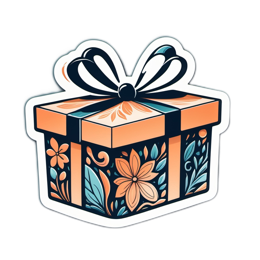 gift flower SVG PNG design with orange floral elements