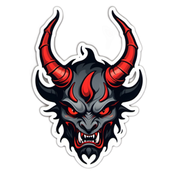 devil head sticker SVG PNG design with clean design elements