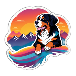 artistic dog sunset SVG PNG design