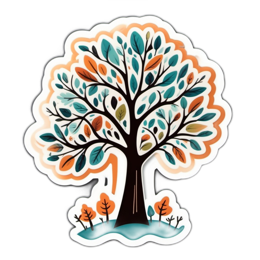 autumn tree leaves SVG PNG design with clean design elements, orange and green floral elements