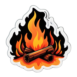 flames logs SVG PNG design with clean design elements