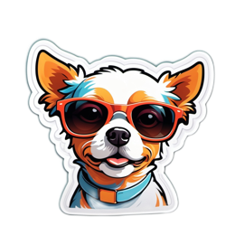 sticker chihuahua sunglasses SVG PNG design with clean design elements