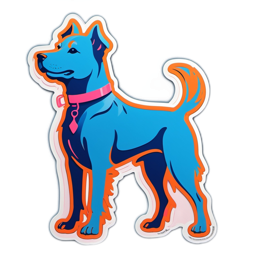 dog colorful sticker SVG PNG design with clean design elements
