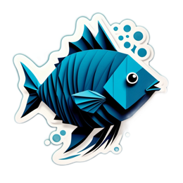 paper fish SVG PNG design with clean design elements