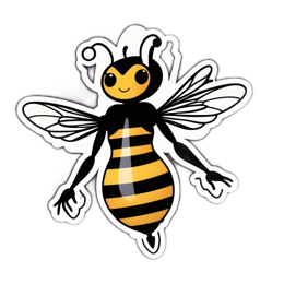 bee animation character SVG PNG design with clean design elements