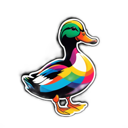 colorful duck SVG PNG design with clean design elements