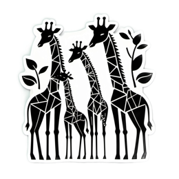 giraffes blackwhite SVG PNG design with clean design elements