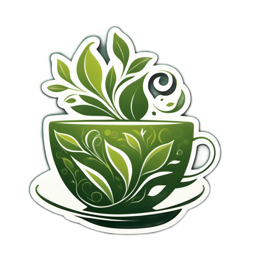 coffee nature SVG PNG design with green floral elements