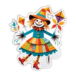 scarecrow colorful SVG PNG design with clean design elements