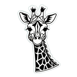 giraffe black white SVG PNG design with clean design elements
